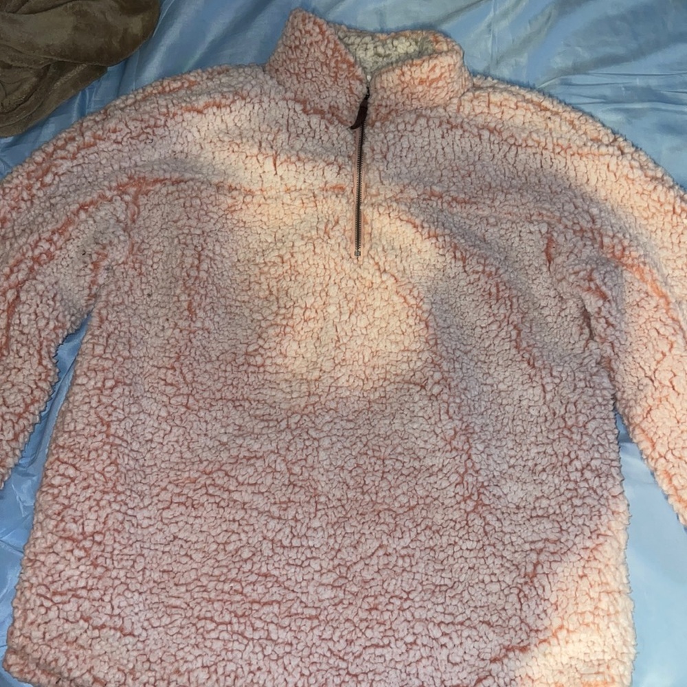 quarter zip fluffy jacket